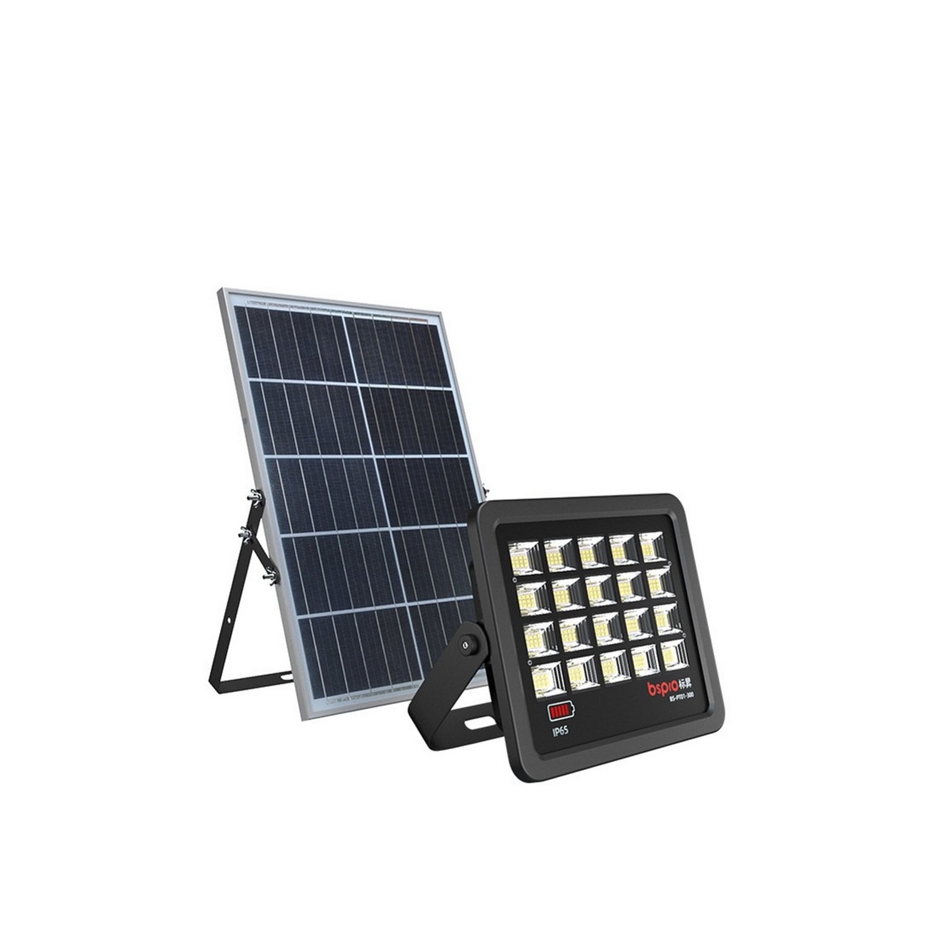 BSPRO 300W Solar LED Floodlight - IP65 Waterproof, Energy Saving Outdoor Solar Spotlight with 5V 25W Lithium Battery