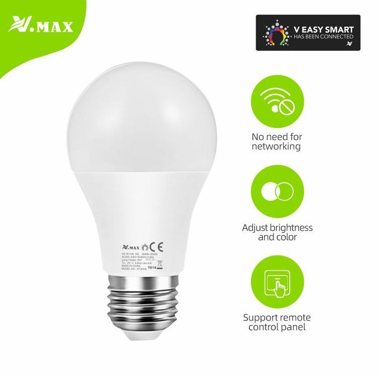 Vmax General E27 Screw Energy Saving Factory price B2B Aluminum Intelligent Module Led Smart Bulbs