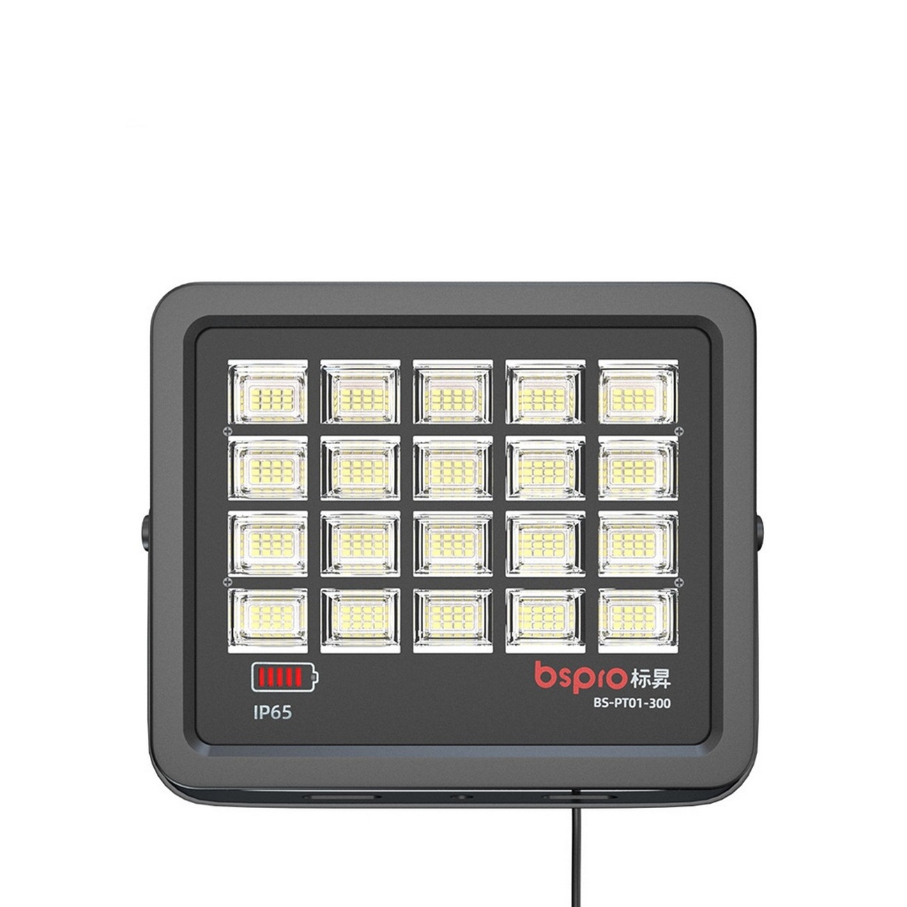 BSPRO 300W Solar LED Floodlight - IP65 Waterproof, Energy Saving Outdoor Solar Spotlight with 5V 25W Lithium Battery