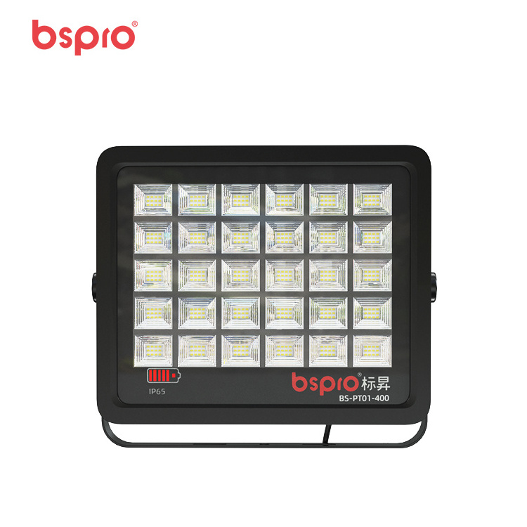 Bspro landscape portable sport high power 200W 300W football lighting security outdoor 400W energy led street solar flood light