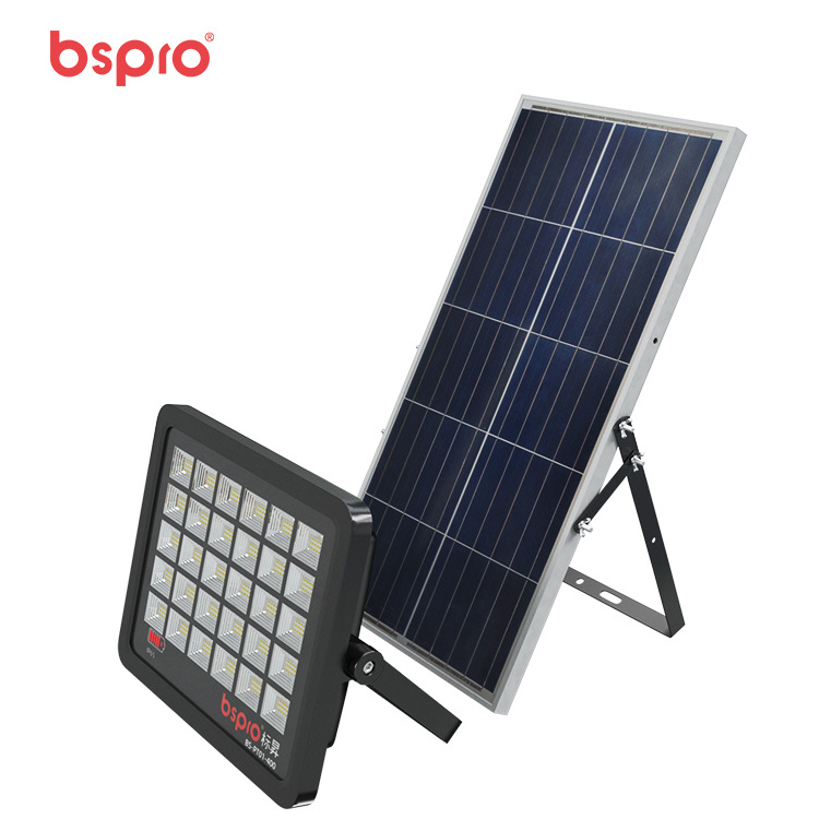 Bspro landscape portable sport high power 200W 300W football lighting security outdoor 400W energy led street solar flood light