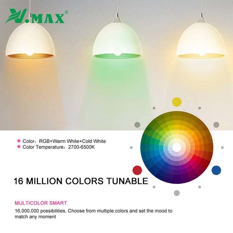 VMAX e27 energy saving color light remote control switch home rgb led smart bulb with alexa google