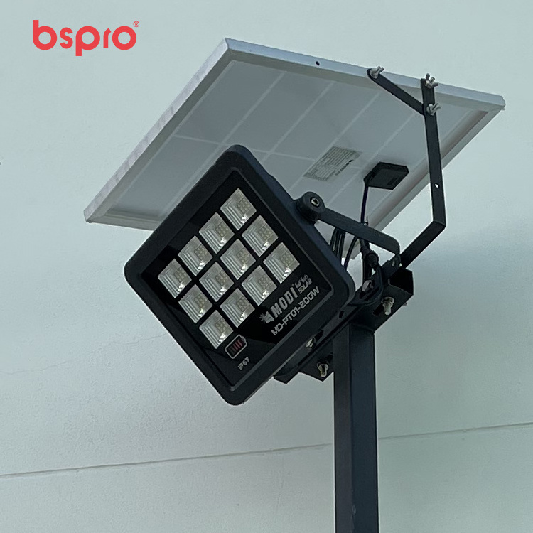 Bspro new smart 200 watt sport ground stadium reflector remote control high lumen indoor outdoor lights led solar flood light