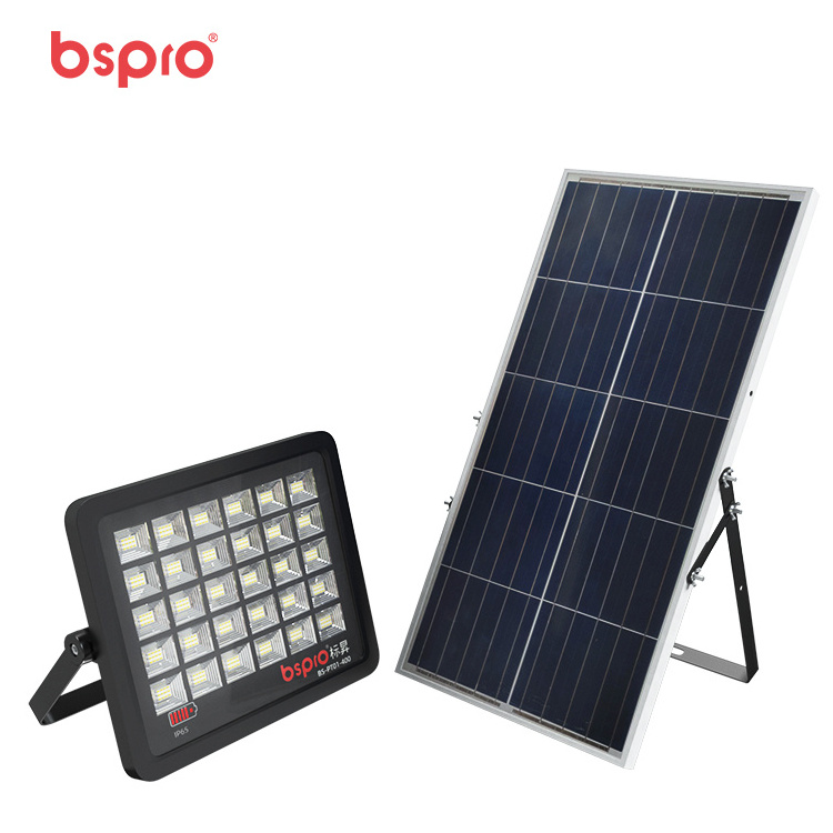 Bspro landscape portable sport high power 200W 300W football lighting security outdoor 400W energy led street solar flood light