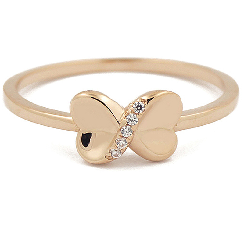 Butterfly Shape AU750 Rings Real 18 Karat Gold Rings For Women Real Gold Jewelry