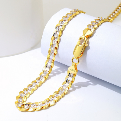 Hot Selling Genuine Gold Au750 Real Gold Necklace Solid Pure 18K Gold Cuban Chain Jewelry Wholesale Necklace