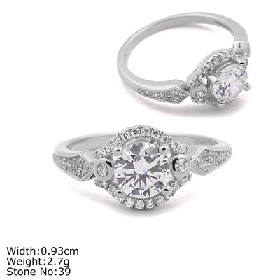 RZA0-325 Wholesale Jewelry Glamorous 925 Sterling Silver Rings White Wedding Engagement Ring