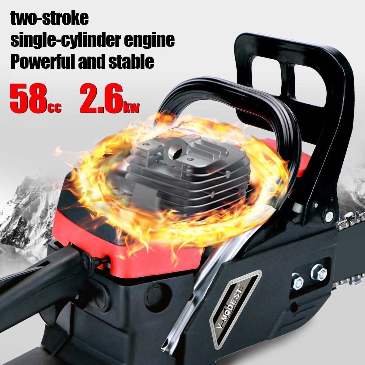 5800 20-inch Petrol/Gasoline Chainsaw  58CC 2-Strokel Engine 3.6HP Gas Powered Chain Saw 2.6KW