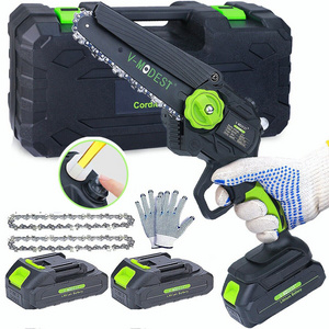 Portable Chainsaw Battery Cordless Handheld Mini Chain Saws Wood Cutter 6 inch Auto-Oiling