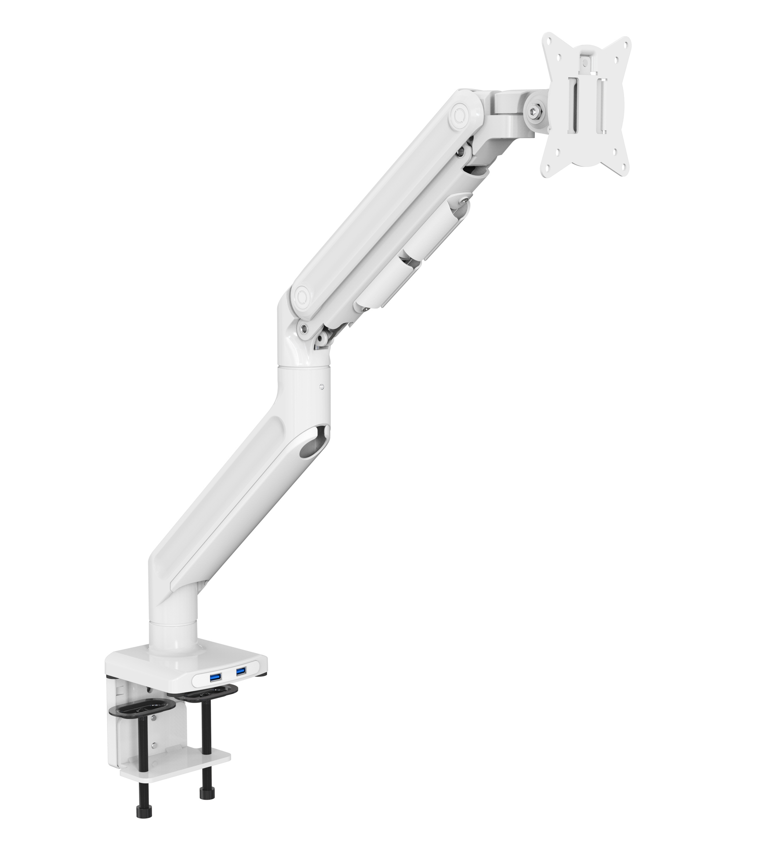 V-mounts Heavy Duty Single Monitor Arm Mount for Monitors up to 42 inches and 44 lbs, Fine Frosted surface ,with USB Ports Hub