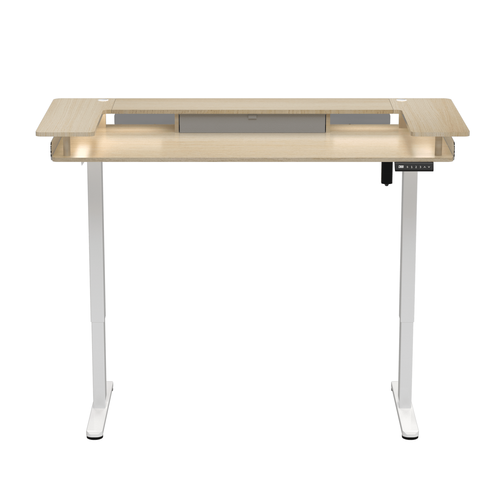 V-mounts ErgoSpot Dual-layer platform design commercial standing desk with Fabric Drawer JSD5-02-ZW-U