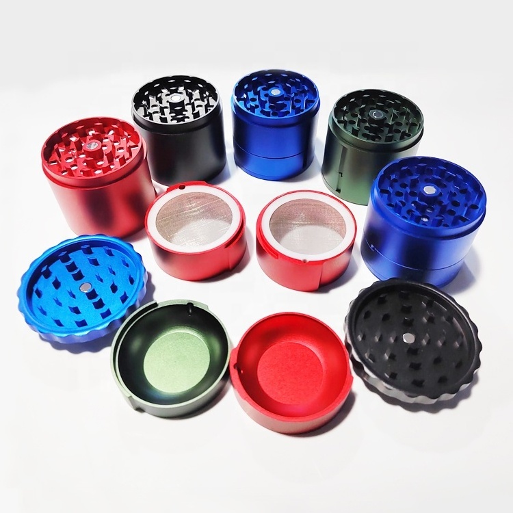 Custom Logo Colorful Oem Magnetic 2 3 4 Pieces 40Mm 50Mm 55Mm 63Mm 64Mm 100Mm Aluminum Alloy Tobacco Grinder Herb Crusher