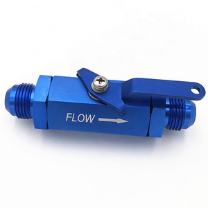 Blue/Red AN8 Male Fuel Vent Shut Off Valve Aluminum Inline Fuel Shut Off Valve