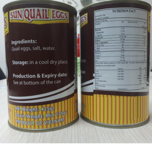 Sun Quail Egg 425g - High Quality Vietnam Canned Quail Egg Wholesale