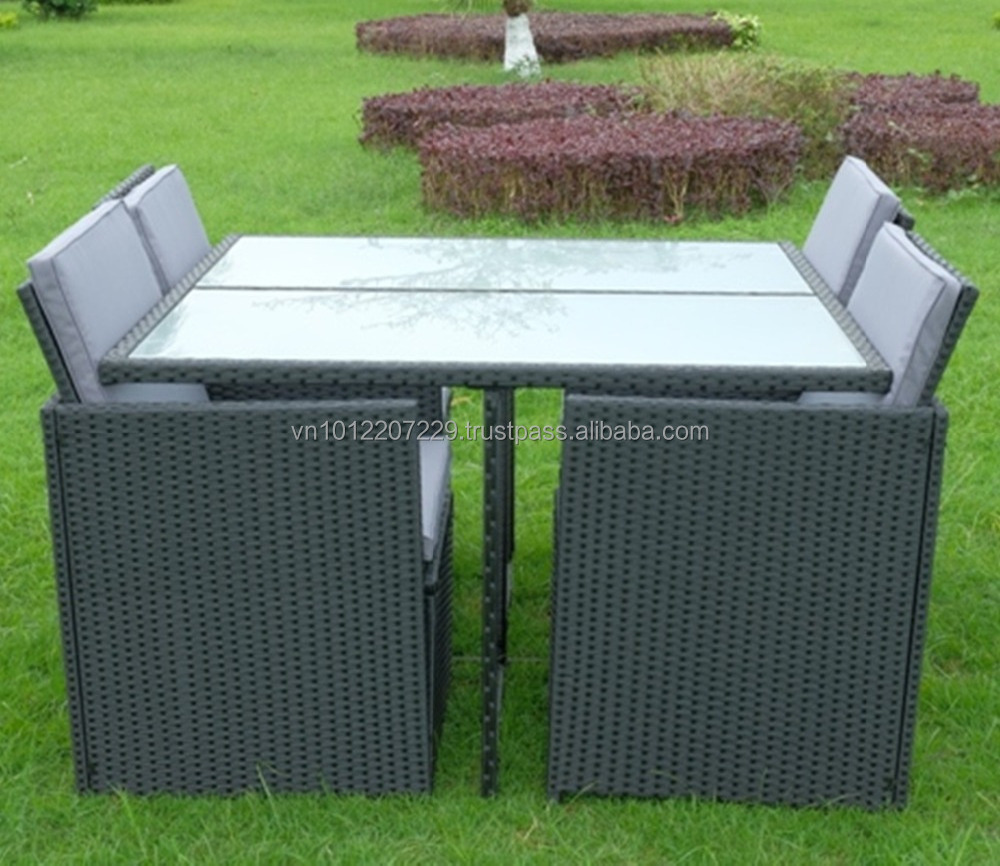 / Garden Furniture - Cube Set PE Rattan Wicker Outdoor 4+4 Normal with 5 Layer Carton Box or Mail Packing Metal or Aluminium