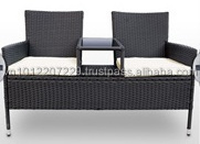 Latest pe poly rattan Wicker Outdoor Garden Furniture, Double Seat Chair, love seat for 2 person with cheap price origin vietnam