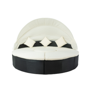 Hot Selling 2023 New Item Leisure Outdoor Rattan Round Sunbed 180cm For Home Villa Hotel Use