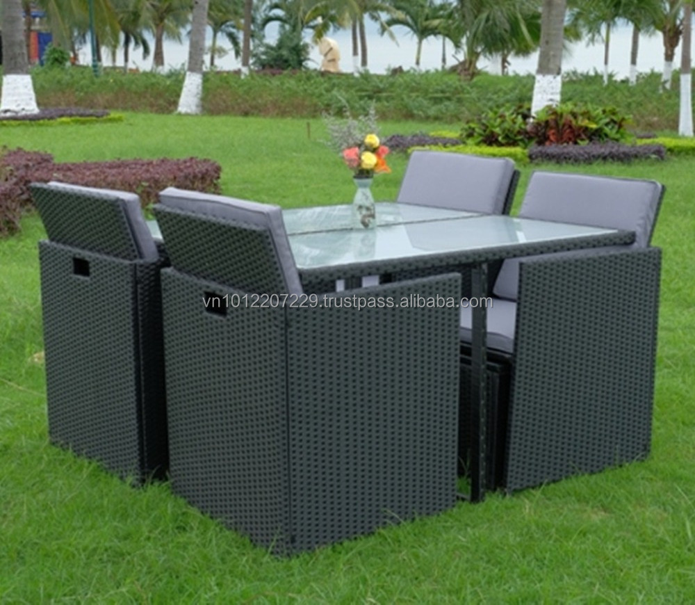 / Garden Furniture - Cube Set PE Rattan Wicker Outdoor 4+4 Normal with 5 Layer Carton Box or Mail Packing Metal or Aluminium