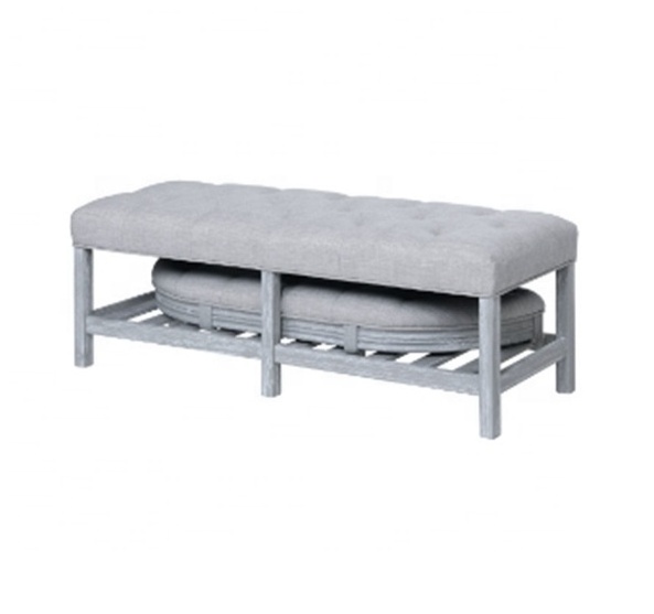 Large Bench & 2pcs Small Half-Moon Bench(103-42 Fabric Silver Metallic Legs) Wholesale from Vietnam