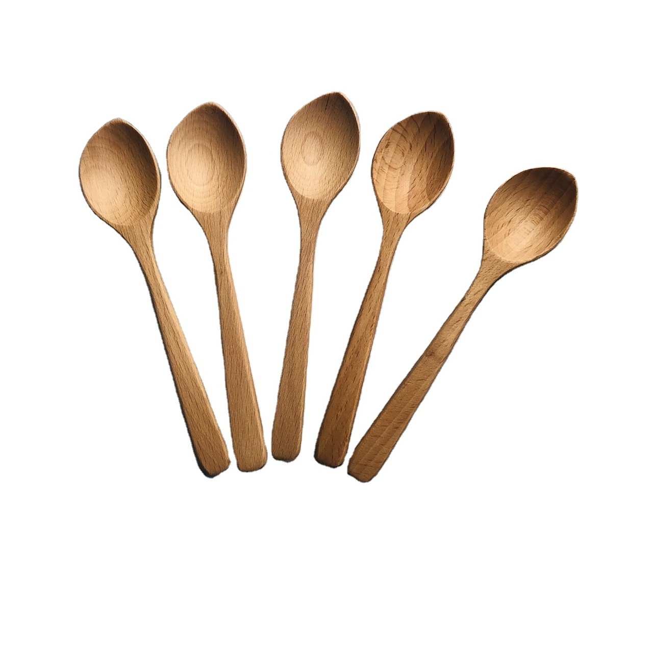 Handicraft Wooden Spoon 15cm Beech Natural Wood Tableware Utensil Made In Vietnam Medium Handle