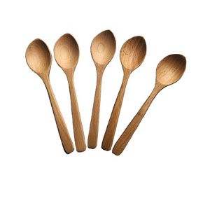 Handicraft Wooden Spoon 15cm Beech Natural Wood Tableware Utensil Made In Vietnam Medium Handle