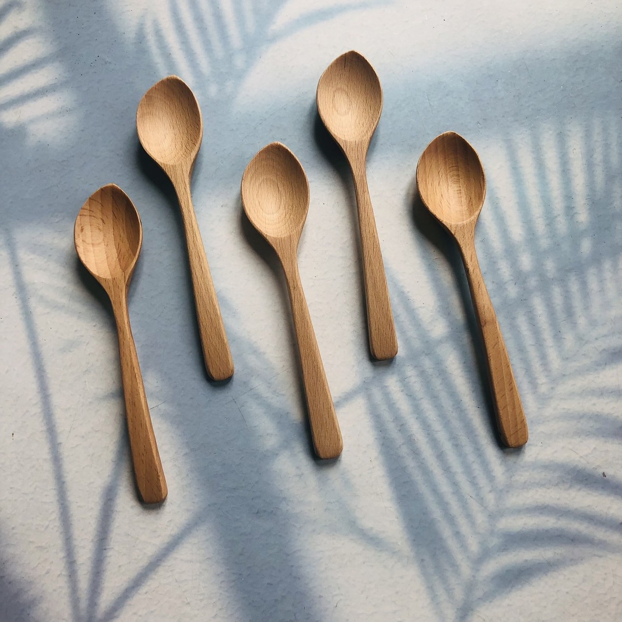 Handicraft Wooden Spoon 15cm Beech Natural Wood Tableware Utensil Made In Vietnam Medium Handle