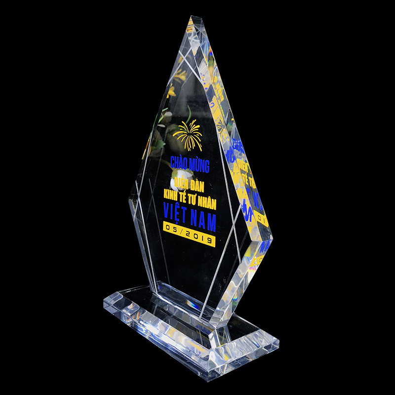 Factory custom luxury crystal award acrylic trophy blanks