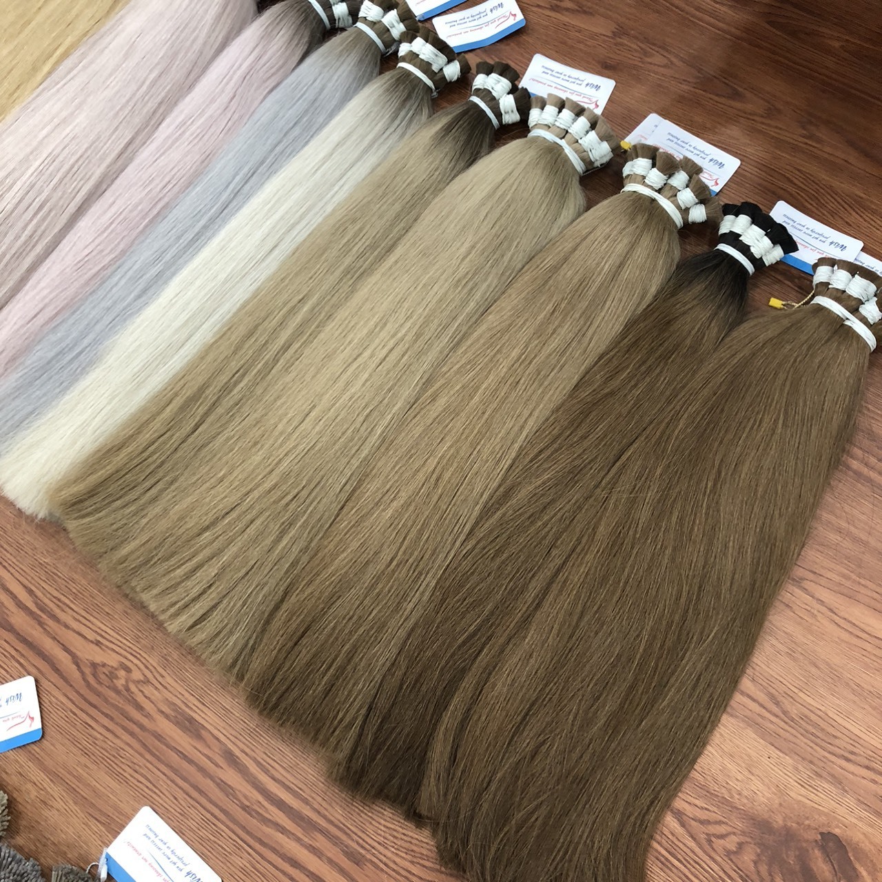 Factory Wholesale Double drawn Straight Soft Russian Hair Extension Raw Hair Full Cuticle Aligned Virgin Raw Remy Bulk Human Hai