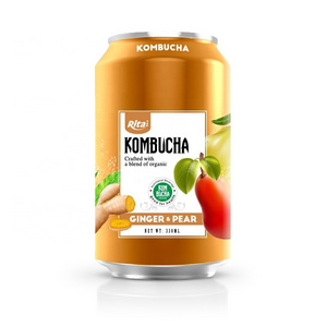 Vietnam Supplier 330ml Canned Ginger And Pear Kombucha Tea Drink  TEA CHINA ORGANIC GREEN TEA Bulk Style Packing Health