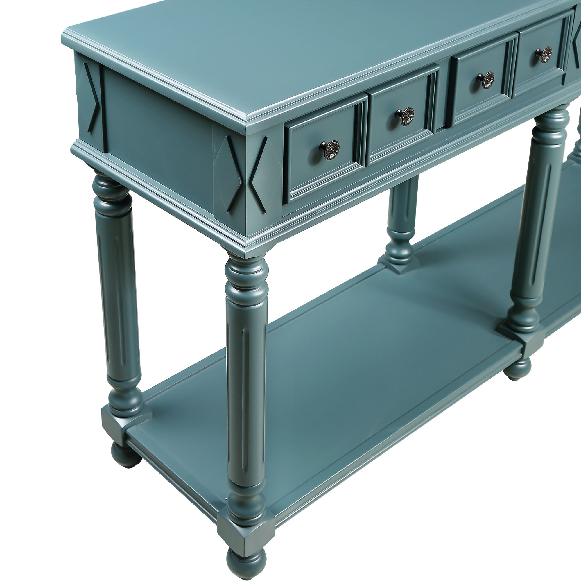 Elegant Rectangular Console Table: Storage, Drawers, Shelf - Ideal for Entryway and Living Room Decor