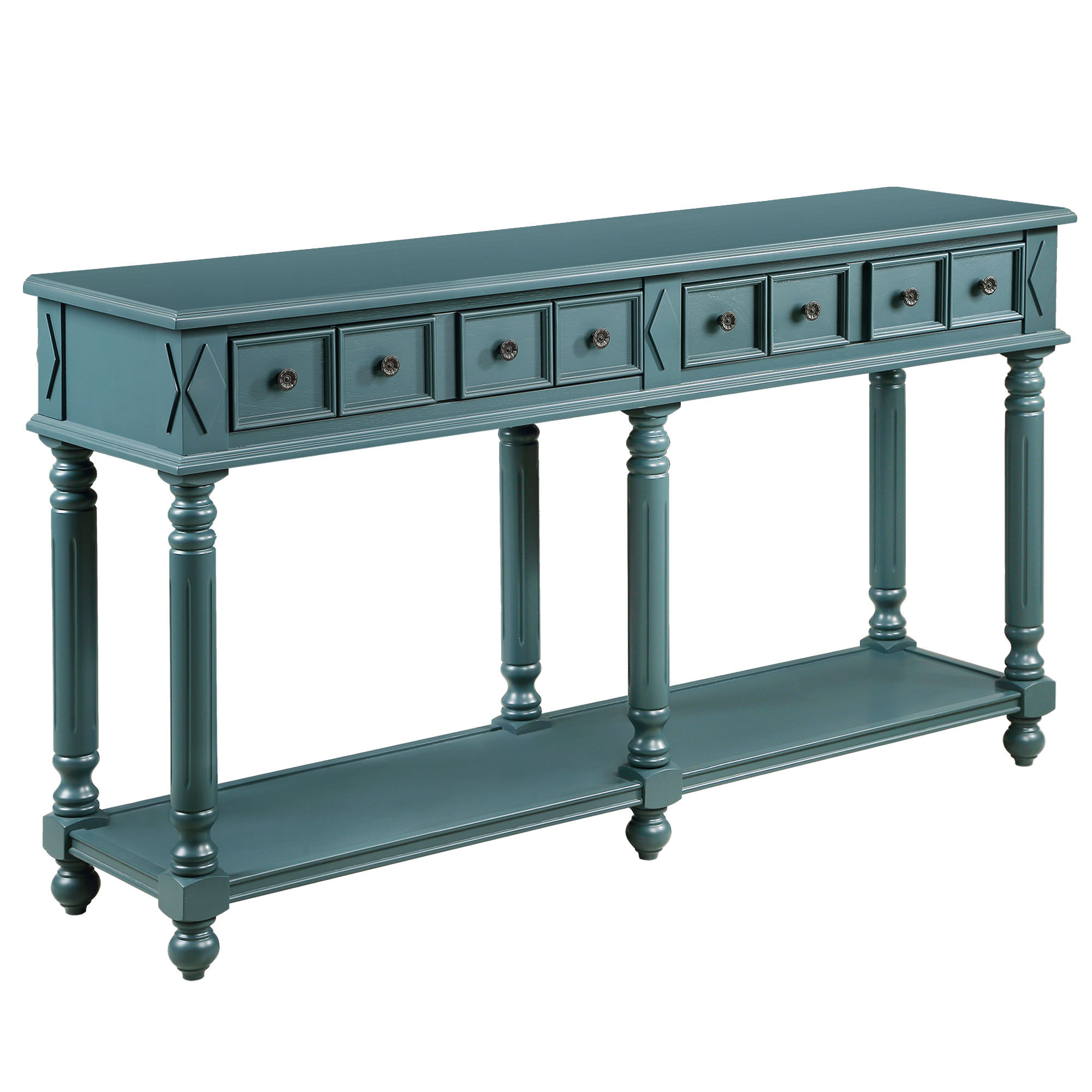 Elegant Rectangular Console Table: Storage, Drawers, Shelf - Ideal for Entryway and Living Room Decor