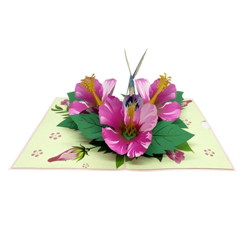 High Quality 3D Pop Up Floral Humming Bird Greeting Card Mother's Day Card Birthday Card From Vietnam