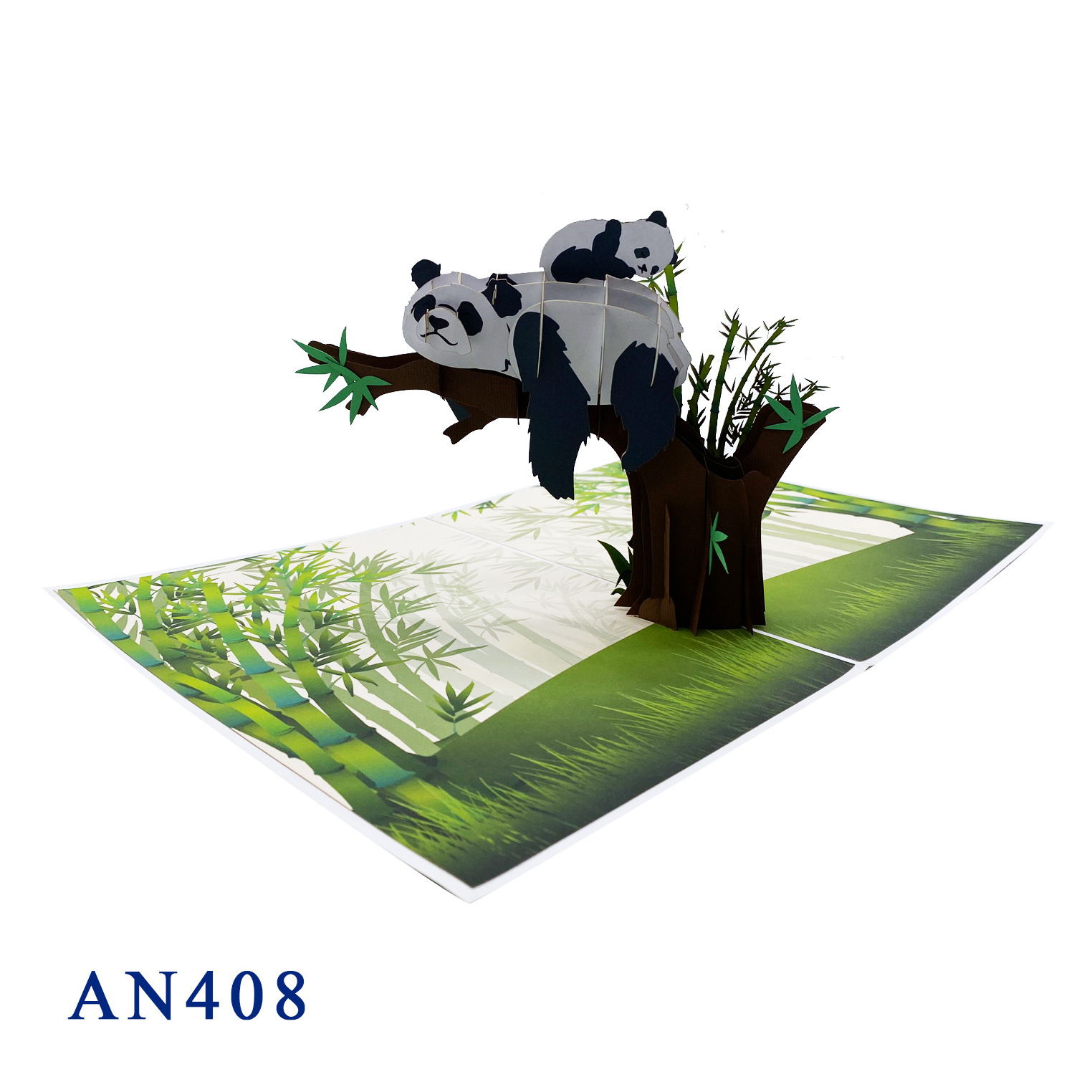 Paper Wholesale Handicraft Panda Pop Up Card Gift Greeting Cheap Kirigami Made In Vietnam Panda 3D Pop Up Card Panda Paper Gift