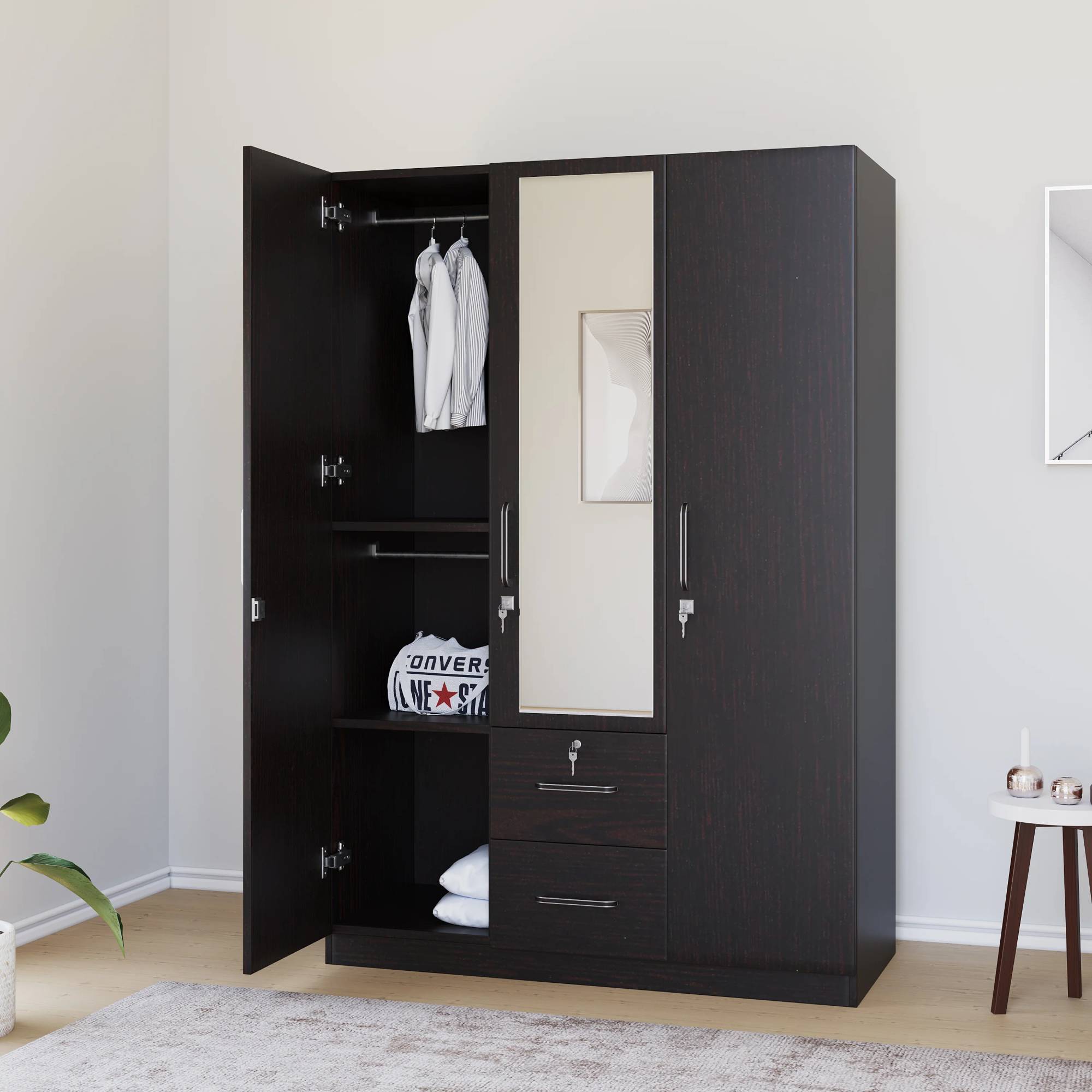 Hot Product Wooden Wardrobe - Wood Bedroom Furniture Sets -  folding wooden wardrobe