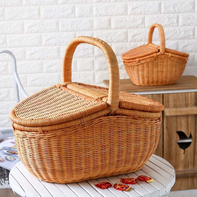 Natural Bamboo Storage Basket - 100% Handmade Customized Rattan Baskets Wicker Laundry Baskets - Export worldwide