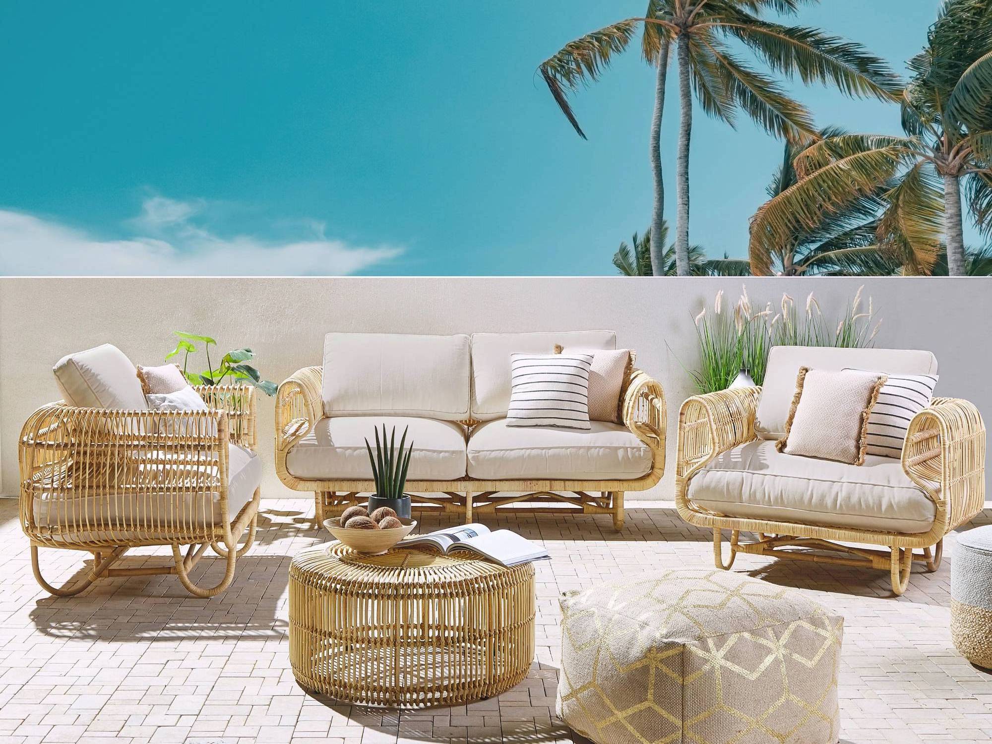 Flash Sale - Rattan/Wicker Chair for Indoor and Outdoor - Rattan / Wicker Sofa Furniture  -  Bamboo basket Sofa set