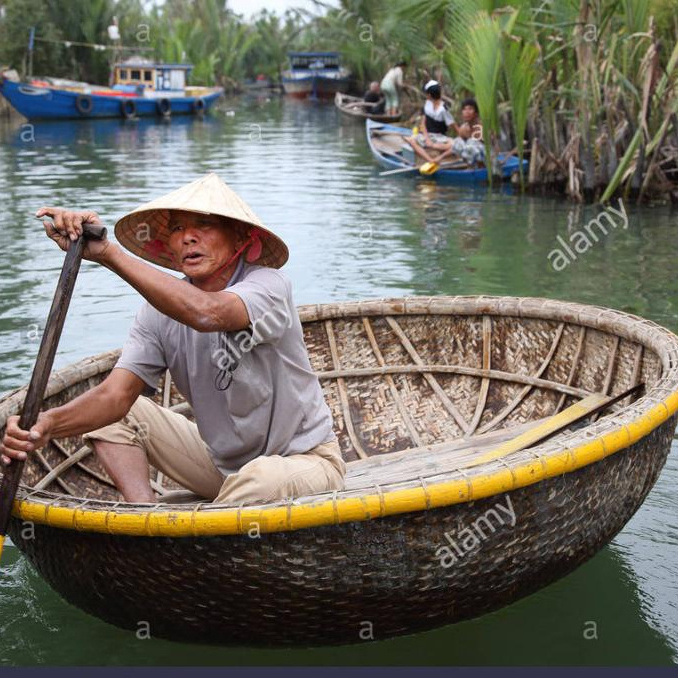 ROUND DESIGN BAMBOO BOAT/For Fishing and Traveling/ whatsapp +84 845 639 639