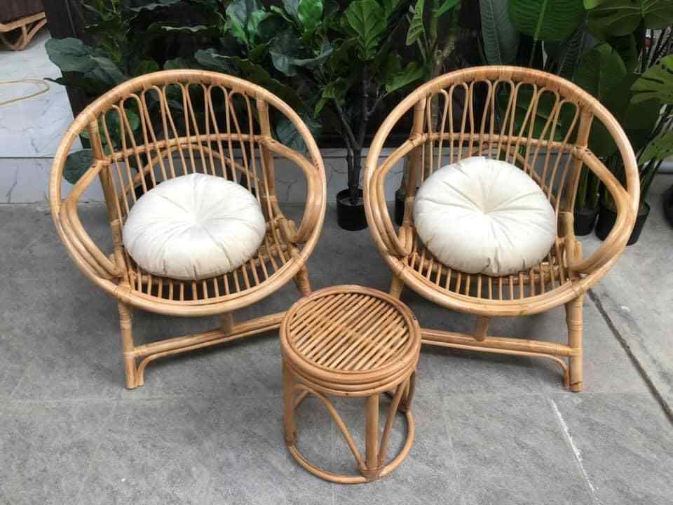 Cane Dining Set Cane Vintage Furniture Unique design woven rattan cane chair bamboo dining commercial chairs made in Vietnam