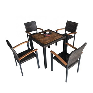 Luxury 5 piece aluminum outdoor garden dining set garden sets 1 table and 4 chairs KD leisure furniture