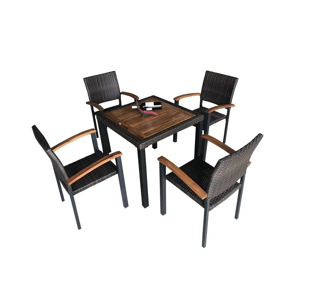 Best Price Luxury 5 piece aluminum outdoor garden dining set garden sets 1 table and 4 chairs