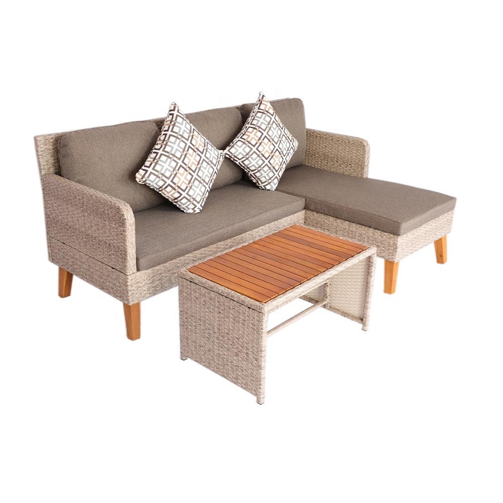 Hot Sale KD Outdoor Lounge Sofa Rattan /Wicker Solid Corner Garden Sofa Set Furniture Wholesale Outdoor Sofa