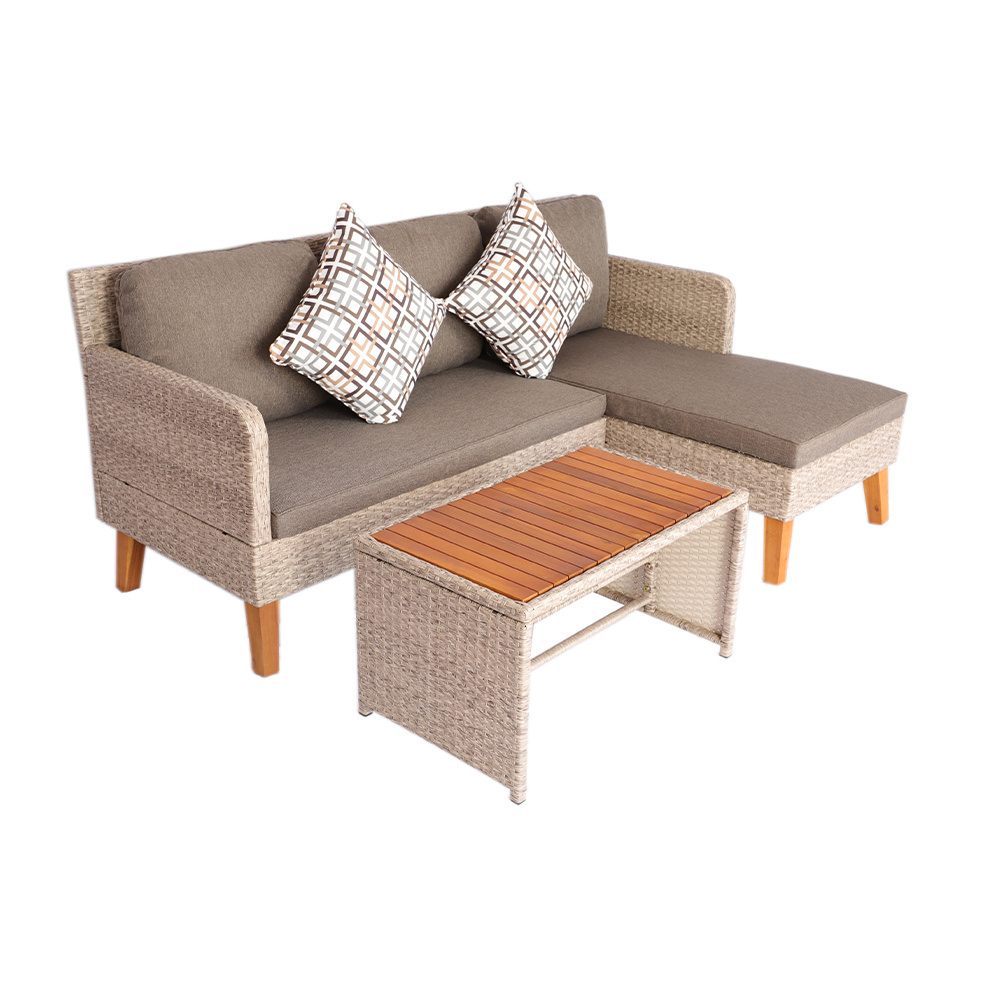 Hot Sale KD Outdoor Lounge Sofa Rattan /Wicker Solid Corner Garden Sofa Set Furniture Wholesale Outdoor Sofa