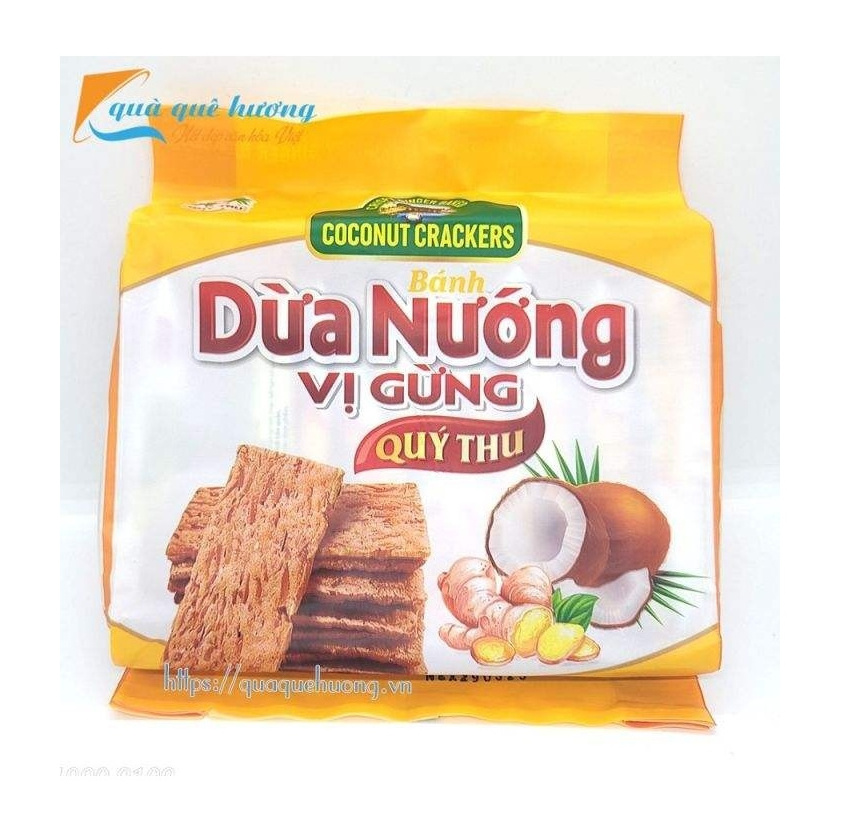 BAKED COCONUT CRACKER WITH GINGER FLAVOR  Biscuits Roasted Coconut mix ginger Cracker from Vietnam