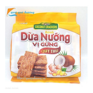 BAKED COCONUT CRACKER WITH GINGER FLAVOR  Biscuits Roasted Coconut mix ginger Cracker from Vietnam