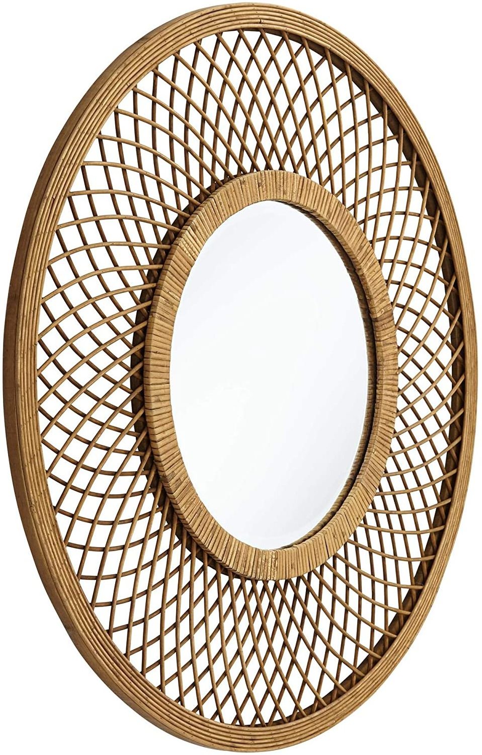 Round Wall Mirror Rattan Wall Mirror Decorative Round Mirrors Boho Wall Decor Made by Vietnamese Artistans