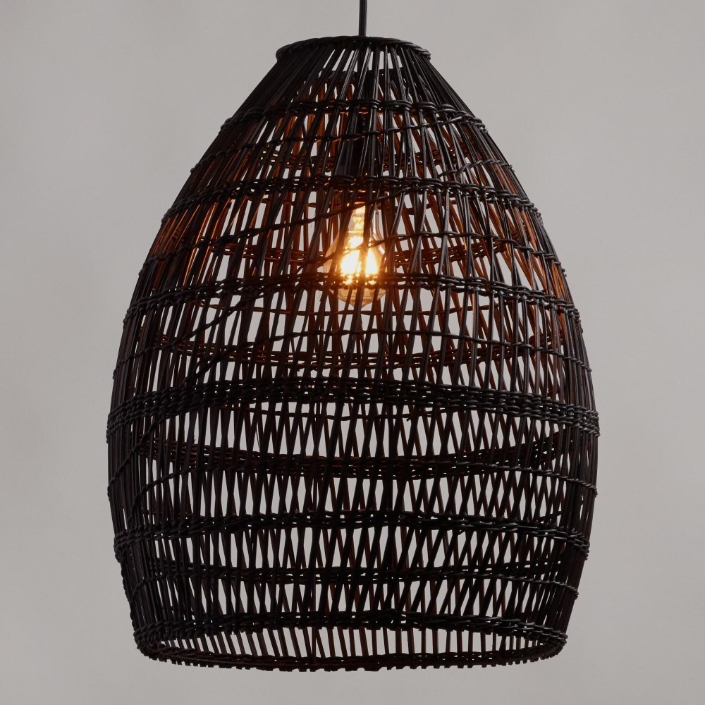 Trendy Natural Farmhouse Rattan Chandelier Pendant Lamp Shade Ceiling Lighting Weave Hanging Light Fixture