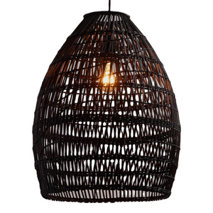 Trendy Natural Farmhouse Rattan Chandelier Pendant Lamp Shade Ceiling Lighting Weave Hanging Light Fixture