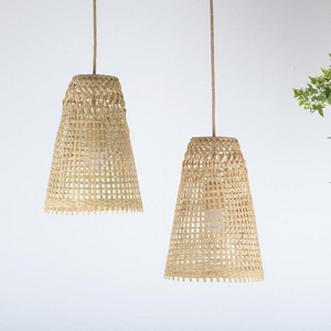 Vietbay Crafts Handmade Bamboo Lamp Covers Wicker Bamboo Lampshade Handwoven Ceiling Pendant Lights