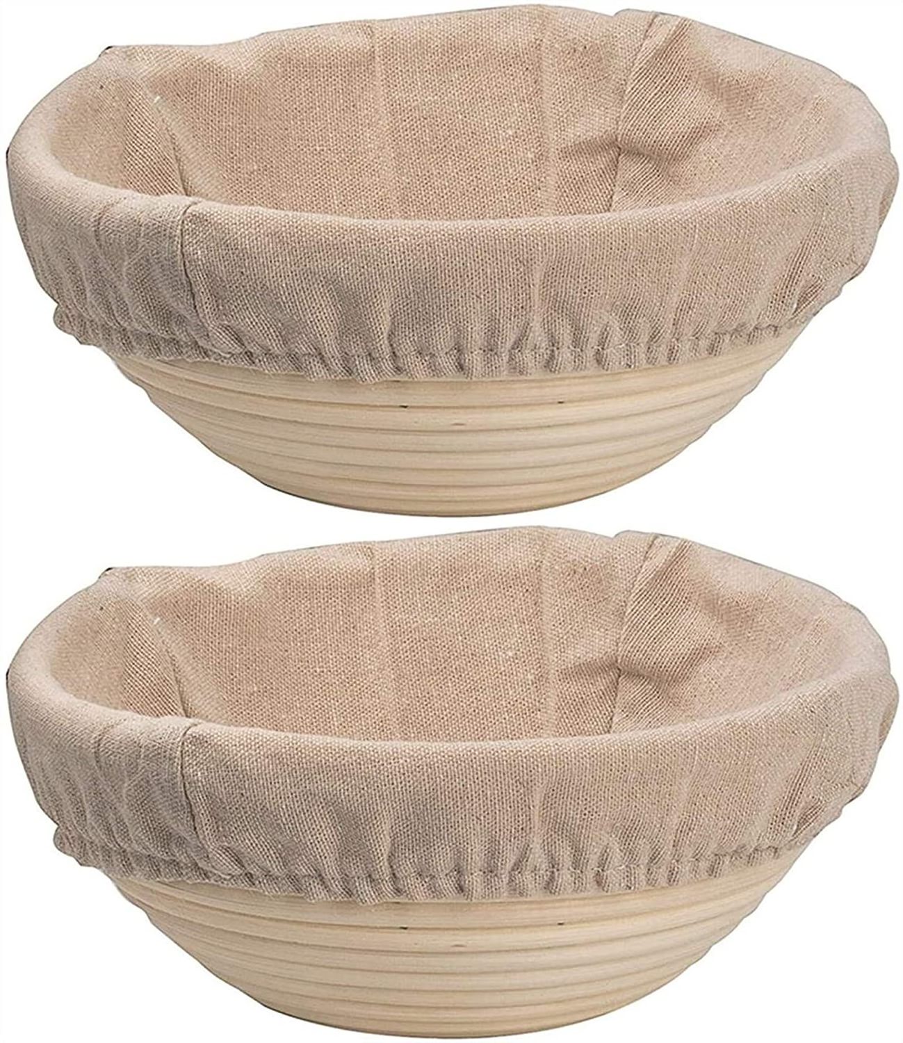 Vietbay Crafts 9 inch Handmade Round Banetton Bread Proofing Basket Sourdough Proofing Basket For Bakers