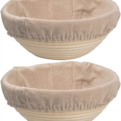 Vietbay Crafts 9 inch Handmade Round Banetton Bread Proofing Basket Sourdough Proofing Basket For Bakers